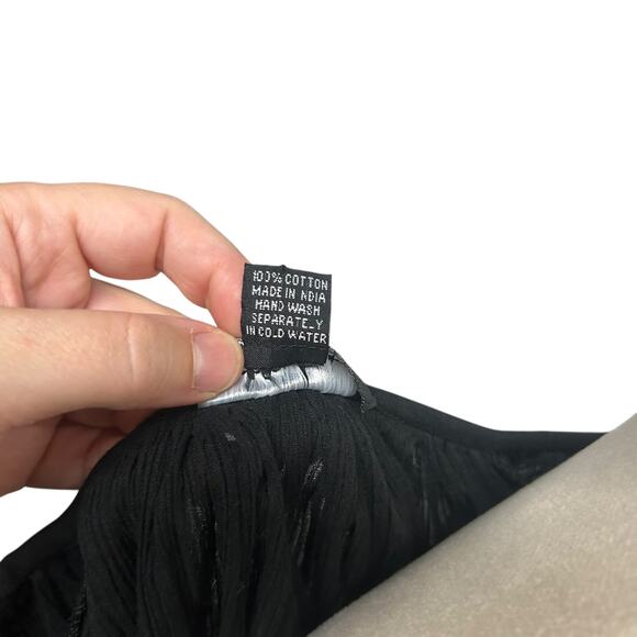 Dark Feminine Black Sheer Tunic Top‎ Whimsigoth Romantic Layered Mini Dress S - Picture 7 of 7